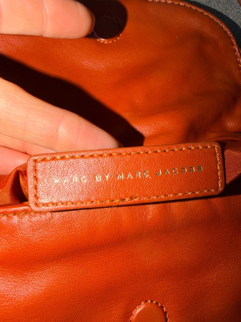 Marc Jacobs Rust Red Leather Crossbody with Yellow Bird Accent - Picture 8 of 8